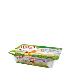 Peach and pear dairy pots