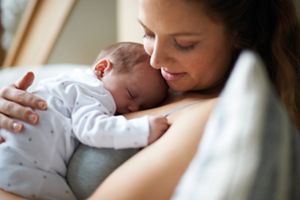 baby on mothers chest