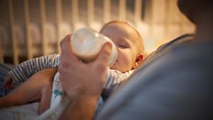 Bottle Feeding Sleeping Baby