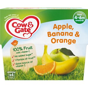 Apple, orange & banana pots