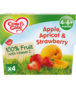 Apple, apricot and strawberry pots