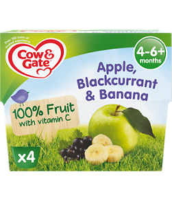 Apple, blackcurrant and banana pots