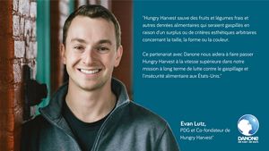 Portrait et citation de Evan Lutz, PDG et Co-fondateur de "Hungry Harvest" Portrait et citation de Evan Lutz, PDG et Co-fondateur de "Hungry Harvest"