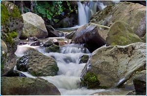 Eau qui ruisselle sur des rochers Eau qui ruisselle sur des rochers